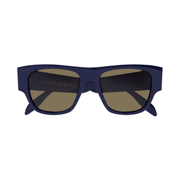NEW ALEXANDER MCQUEEN SUNGLASSES AM0328S 004UNISEX BLUE SQUARE EYEWEAR